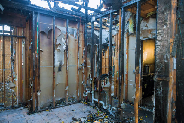 Professional Fire Damage Restoration technician working in Villisca, IA